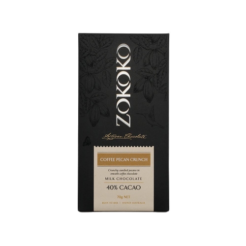 Zokoko Coffee Pecan Crunch Milk Chocolate Bar 70g