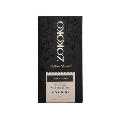 Zokoko Black Sesame Milk Chocolate Bar 70g