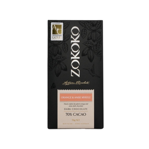 Zokoko Orange and Anise Myrtle Dark Chocolate Bar 70g