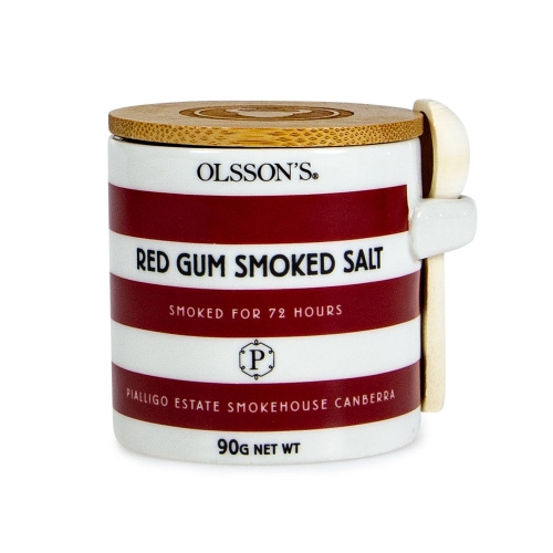 Olsson's Redgum Smoked Salt Flakes in Stoneware Pot 90g