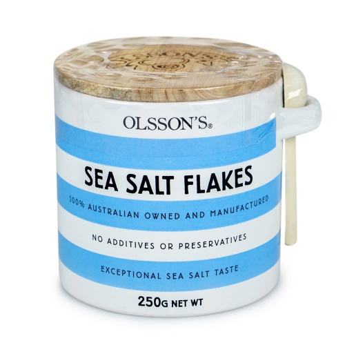 Olsson's Sea Salt Flakes in Stoneware Pot 250g