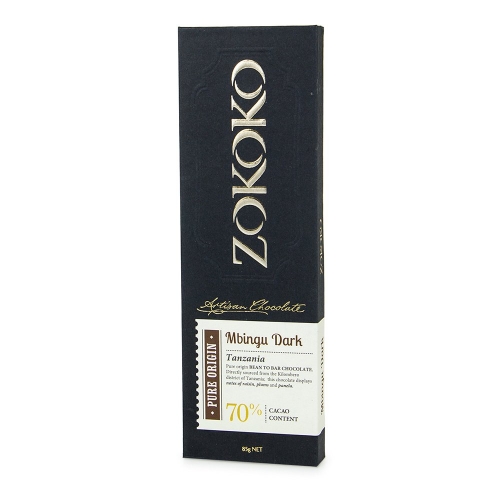 Zokoko Pure Origin Mbingu Dark Chocolate (70%) Bar 85g