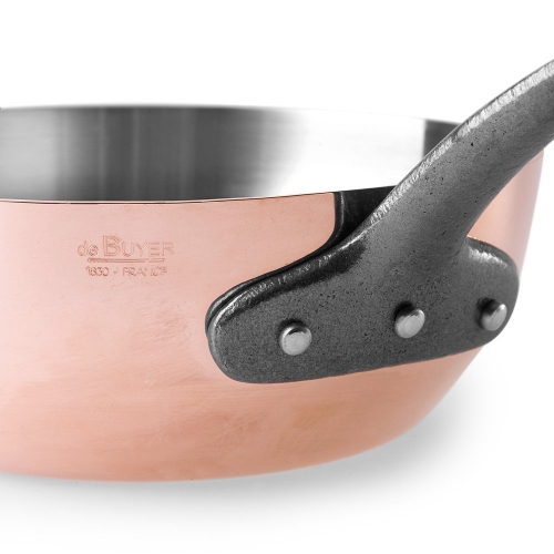 De Buyer Copper Conical Saute Pan with Cast Iron Handle 16cm