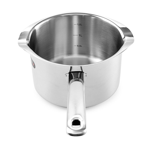 Silampos Stainless Steel 'Europa' Two-Lipped Saucepan with lid 16cm