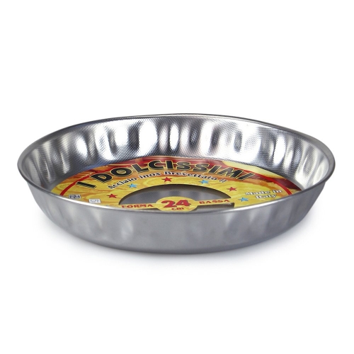 Steelpan Stainless Steel Shallow Fluted Cake Pan 24cm
