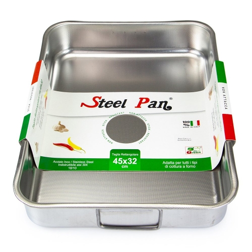 Steelpan Stainless Steel Roasting Pan with Handles 45cm x 32cm
