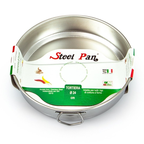 Steelpan Stainless Steel Round Baking Tin 24cm