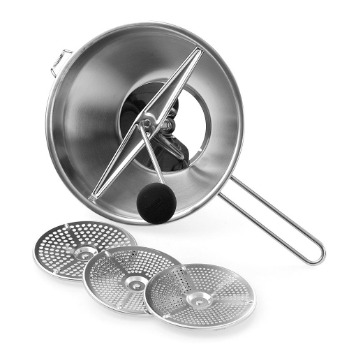 Stainless Steel Mouli 3 Discs with Long Handle 24cm