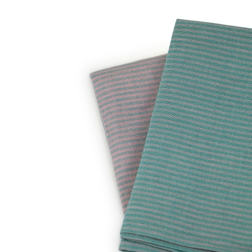 The Essential Ingredient Pure Linen Tea Towel - Pink/Green 47cm x 80cm